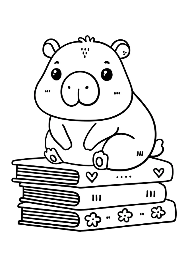 Desenho de capivara para colorir para imprimir e colorir - imagem 5